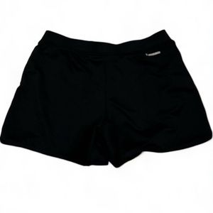 Russell Athletic Black Womans Fitted Shorts With Wide Band Size Medium EUC